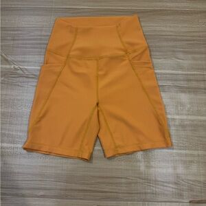 Vibrant Orange High-Waist Women's Shorts